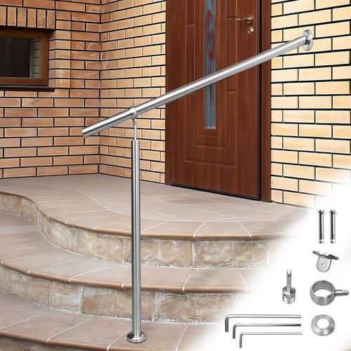 0962063634762 - Swanew - Rampe descalier en Acier affiné Rambarde Main Courante Balustrade Escalier Pied de support 100cm