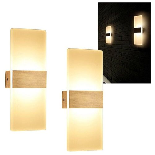 9460565025244 - Randaco - 2X Applique murale led Porte-manteau Intérieur Lampe de couloir Escalier Extérieur Chambre à coucher Applique murale Blanc chaud 12W