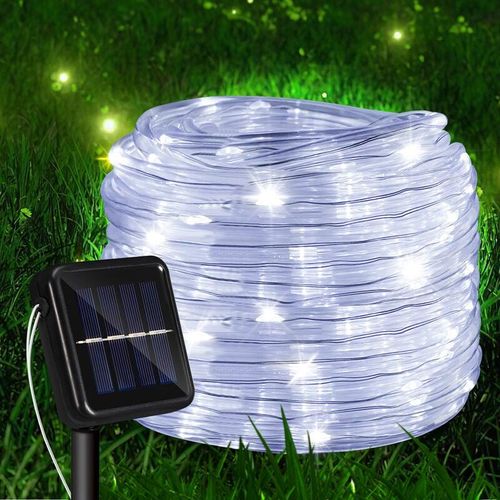 9460565042098 - Tuyau lumineux solaire filaire Chaîne lumineuse de jardin LED Tuyau lumineux-Blanc Froid-30m