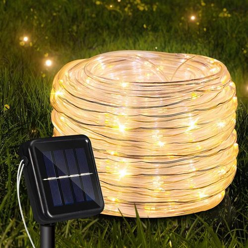 9460565042111 - Tuyau lumineux solaire filaire Chaîne lumineuse de jardin LED Tuyau lumineux-Blanc Chaud-20m