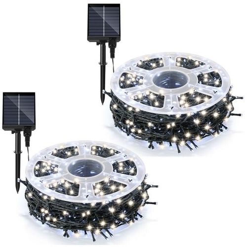 9311835670681 - Swanew - Guirlande Solaire led Guirlande Lumineuse Rideau led Party Jardin Intérieur Extérieur Décoration Éclairage de Noël 30M 300LEDs Blanc Froid 2