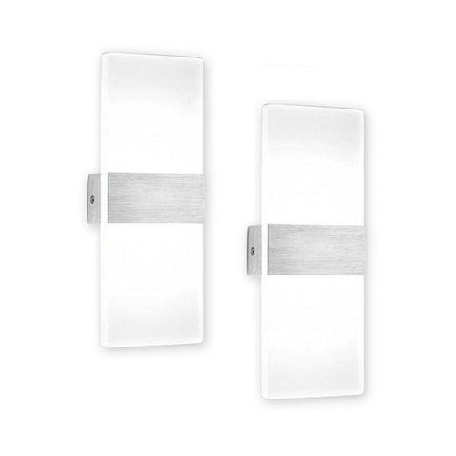 9412302643556 - Swanew - 2X Applique murale led Angle Lampe de salle de bain Applique murale Intérieur Lampe de couloir Extérieur Blanc 6W