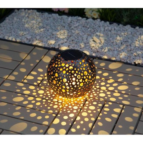 4251699883863 - Buri - 4x Solar Kugelleuchte Metalloptik 20cm Gartenleuchte Tischleuchte Gartendeko Gartenlampe Kugellampe Solarkugel Außenleuchte Outdoor