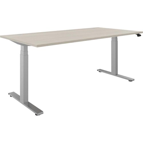 4260761572918 - Schreibtisch BOTTOM-UP elektrisch höhenverstellbar gerade BxT 1800 x 900 mm Akazie silber