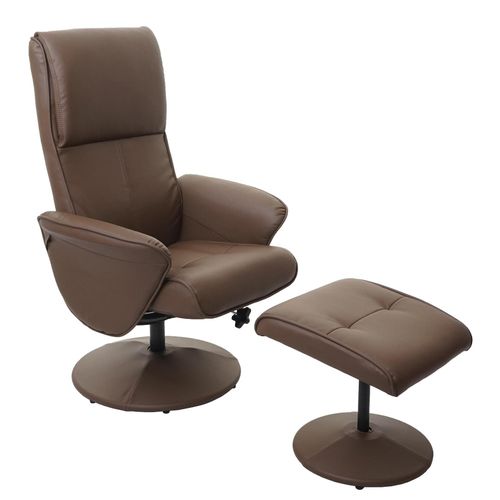 4057651493435 - Relaxsessel Stockholm Fernsehsessel Relaxliege TV-Sessel mit Hocker ~ Kunstleder taupe