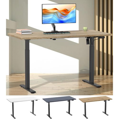 4051814435904 - Höhenverstellbarer Schreibtisch stufenlos 71-120 cm elektrisch höhenverstellbar Computerisch Maße 110x80 Bürotisch Lona