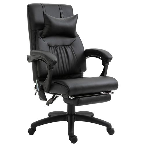 4251774913614 - Bürostuhl Massagesessel zeitgenössisches Design nüchtern und elegant Schwarz 68 x 79 x 104-112 cm (BxTxH) Massagesessel Chefsessel Drehstuhl Bürosessel