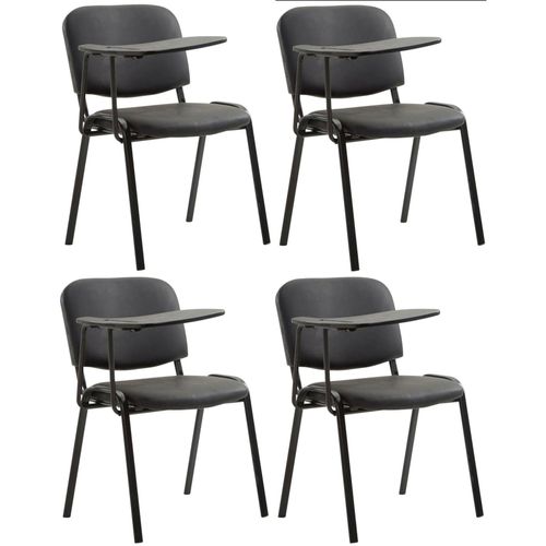 4251756459888 - 4er Set Stühle Ken Mit Klapptisch Kunstleder I Robuste Besucherstühle Mit Gepolsterter Sitzfläche