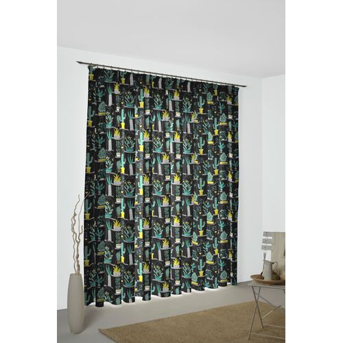 4004567254896 - Vorhang WIRTH Oakham Gardinen Gr 150 cm Kräuselband 130 cm grün (grün schwarz) Kräuselband Gardine