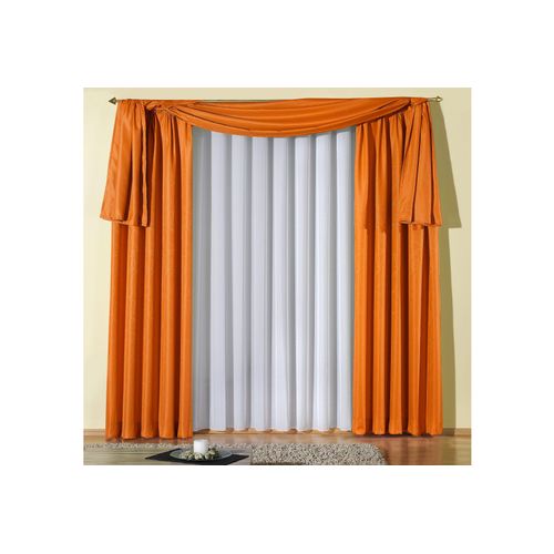 4004567044657 - Vorhang WIRTH Janine Gardinen Gr 145 cm Schlaufen 135 cm orange Schlaufen Gardine