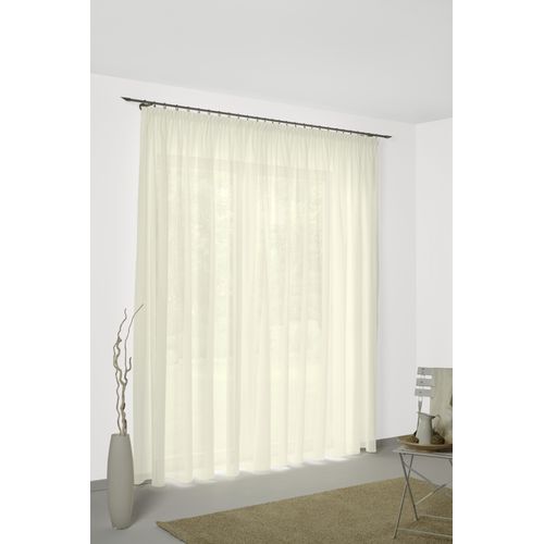 4004567163570 - Vorhang WIRTH Peschiera Gardinen Gr 245 cm Kräuselband 132 cm weiß echtes Seiden-Garn verwebt