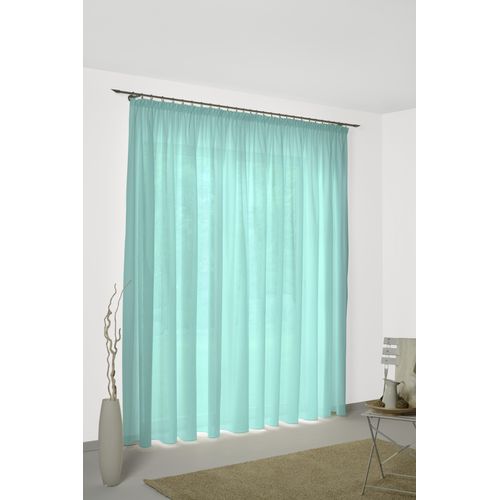 4004567173999 - Vorhang WIRTH Peschiera Gr 1 grün Gardinen 145cm Kräuselband 132cm Polyester Seide echtes Seiden-Garn verwebt B132cm H145cm
