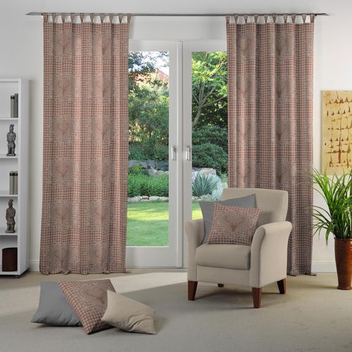 4004567232467 - Vorhang WIRTH Stuben Gardinen Gr 125 cm Schlaufen 65 cm orange (apricot) Landhaus Gardinen Gardine