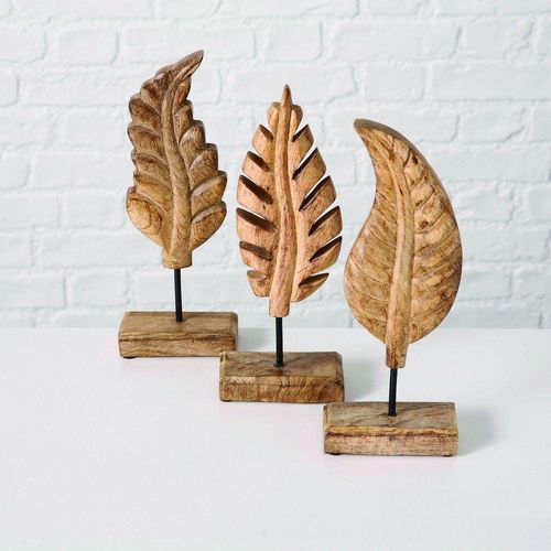 4020607603288 - 3er-Set Dekoobjekte Blatt in Natur - (B)12 x (H)30 x (T)65 cm 4020607603288 - 3er-Set Dekoobjekte Blatt in Natur - (B)12 x (H)30 x (T)65 cm