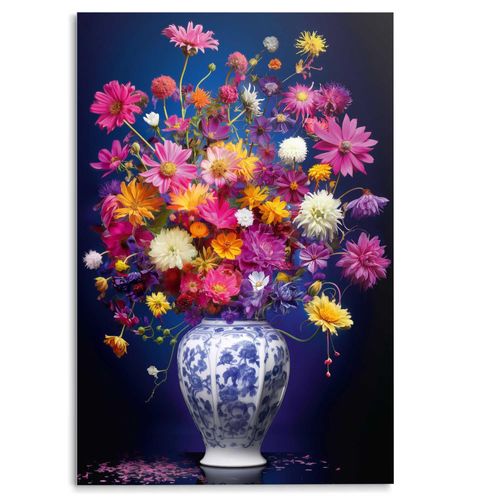 8714597655674 - Glasbild DELFT FLOWERS (BHT 78x116x120 cm) 8714597655674 - Glasbild DELFT FLOWERS (BHT 78x116x120 cm)