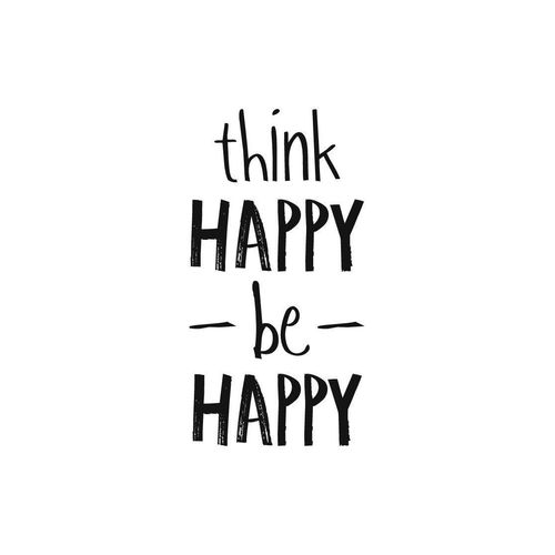 8714597587180 - Poster REINDERS Think happy be happy Bilder Gr B H T 20 cm x 30 cm x 16 cm schwarz (schwarz weiß) Poster