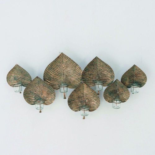 4020607897984 - Boltze Gruppe - Wanddeko Kerzenhalter Wohnzimmer Landhaus Wanddeko Deko Kerzenhalter für die Wand 7x Windlicht Blätter Form Eisen LxBxH 11x87x43 4020607897984 - Boltze Gruppe - Wanddeko Kerzenhalter Wohnzimmer Landhaus Wanddeko Deko Kerzenhalter für die Wand 7x Windlicht Blätter Form Eisen LxBxH 11x87x43