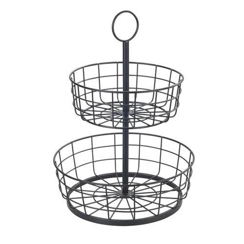 4008838356692 - WENKO Etagere Multi-Korb-Etagère Metall (1-tlg) pulverbeschichtetes Eisen 2-stöckig schwarz 4008838356692 - WENKO Etagere Multi-Korb-Etagère Metall (1-tlg) pulverbeschichtetes Eisen 2-stöckig schwarz