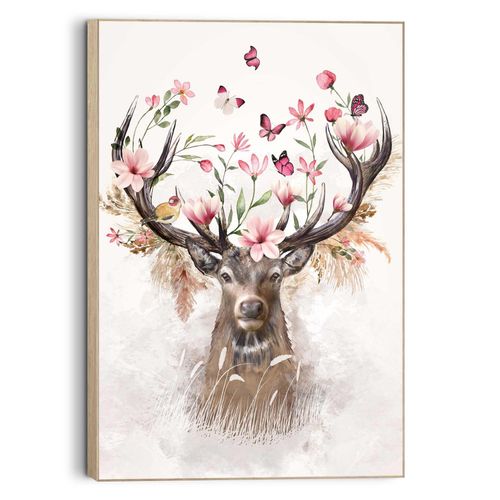 8714597637717 - Bild SWEET DEER (BHT 60x90x3 cm) BHT 60x90x3 cm bunt Kunstdruck Gemälde Wandbild 8714597637717 - Bild SWEET DEER (BHT 60x90x3 cm) BHT 60x90x3 cm bunt Kunstdruck Gemälde Wandbild