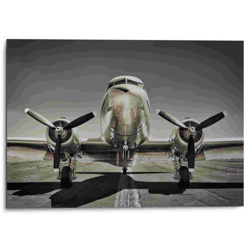 8714597635294 - Alu-Dibond-Druck REINDERS Vintage Propeller Flugzeug Bilder Gr B H T 70 cm x 50 cm x 2 cm schwarz Metallbilder