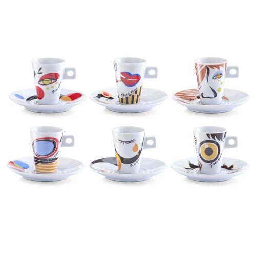 4003368265056 - Faces Espresso-Set 12-teilig Bestehend aus 6 Espressotassen und 6 passenden Untertassen Material Porzellan 50 ml 4003368265056 - Faces Espresso-Set 12-teilig Bestehend aus 6 Espressotassen und 6 passenden Untertassen Material Porzellan 50 ml