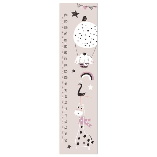 8714597578065 - Wandbild REINDERS Messlatte Tiere - Wandbild Bilder Gr B H T 30 cm x 120 cm x 1 cm rosa Kunstdrucke Bilder