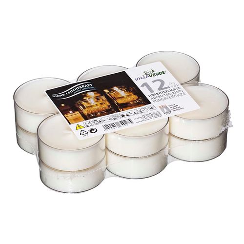 4019916640275 - Jumboteelichte weiß ca 8 Stunden Brenndauer XXL-Teelichte 2 cm hoch - Villa Verde