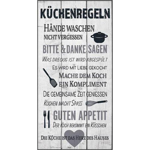 4032037672819 - Bild KÜCHENREGELN (BH 30x60 cm) BH 30x60 cm grau Kunstdruck Gemälde Wandbild 4032037672819 - Bild KÜCHENREGELN (BH 30x60 cm) BH 30x60 cm grau Kunstdruck Gemälde Wandbild