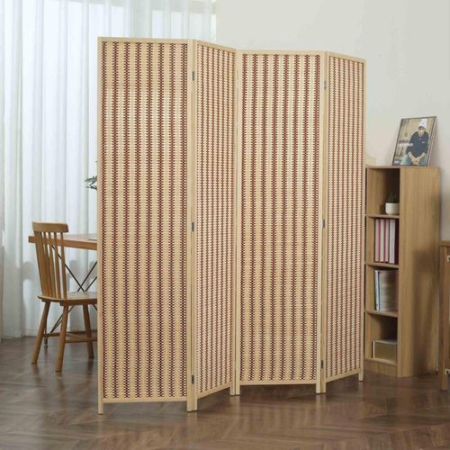 4260595754702 - Makika - Trennwand Raumteiler aus Holz Bambus Faltbar - Natur Braun 4260595754702 - Makika - Trennwand Raumteiler aus Holz Bambus Faltbar - Natur Braun