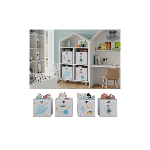 4066731345991 - Faltboxen - 2er Set Weltall 30 x 30 cm Grau Aufbewahrungsbox abwaschbar 4066731345991 - Faltboxen - 2er Set Weltall 30 x 30 cm Grau Aufbewahrungsbox abwaschbar