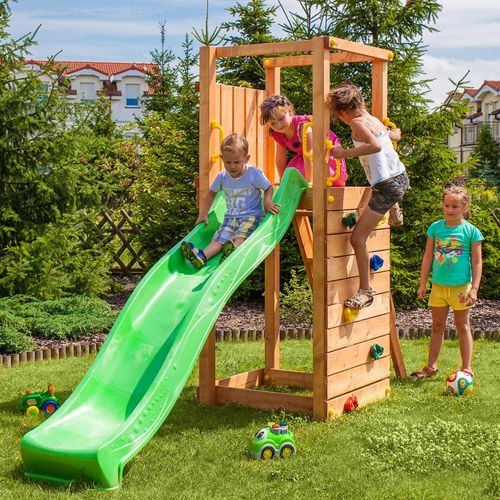 5902020527916 - Spielturm TipTop teak mit Rutsche Leiter und Kletterwand - Fungoo 5902020527916 - Spielturm TipTop teak mit Rutsche Leiter und Kletterwand - Fungoo