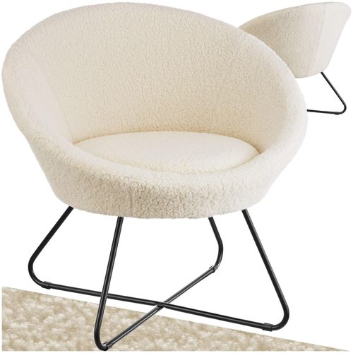 4061173266484 - tectake® Cocktailsessel gepolstert mit Bouclé- oder Samtbezug pulverbeschichtetes Stahlgestell 83 x 73 x 82 cm 4061173266484 - tectake® Cocktailsessel gepolstert mit Bouclé- oder Samtbezug pulverbeschichtetes Stahlgestell 83 x 73 x 82 cm