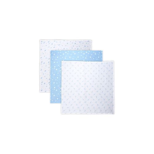 3800166104065 - Wickeldecke Babydecke Trio Größe 80 x 80 cm 3er Set 100% Baumwolle blau weiß 3800166104065 - Wickeldecke Babydecke Trio Größe 80 x 80 cm 3er Set 100% Baumwolle blau weiß