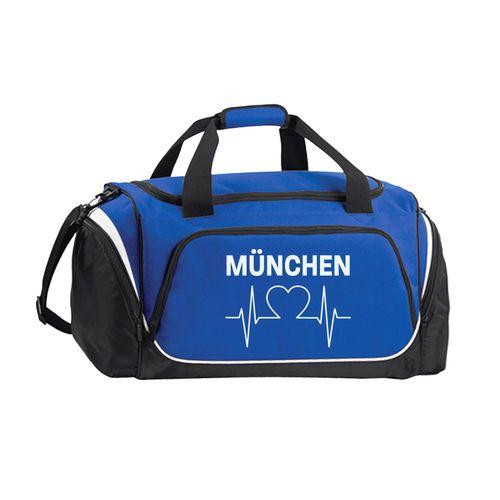 4068859040734 - multifanshop Sporttasche - München blau - Herzschlag - Druck weiß - Tasche 4068859040734 - multifanshop Sporttasche - München blau - Herzschlag - Druck weiß - Tasche