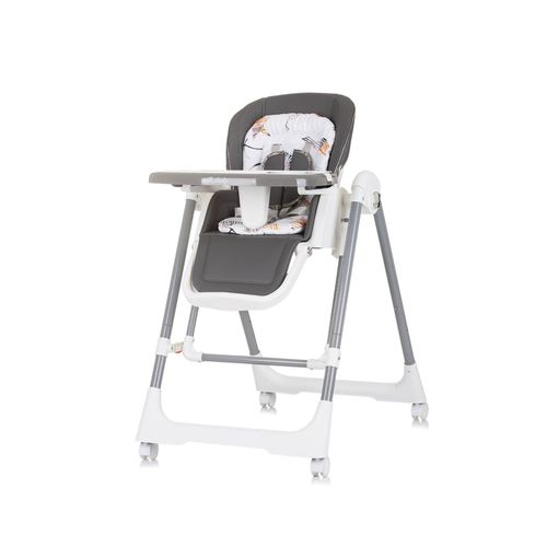 3800931059507 - Kinderhochstuhl 2 in 1 Milk Shake verstellbar Babyschaukel Räder grau
