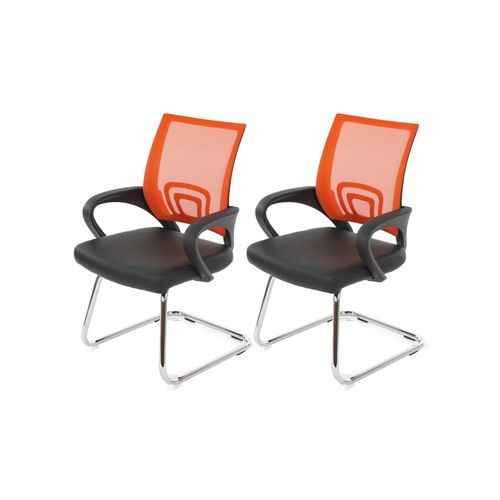 4052826173150 - 2er-Set Konferenzstuhl Afragola Besucherstuhl Kunstleder MVG-zertifiziert ~ orange 4052826173150 - 2er-Set Konferenzstuhl Afragola Besucherstuhl Kunstleder MVG-zertifiziert ~ orange