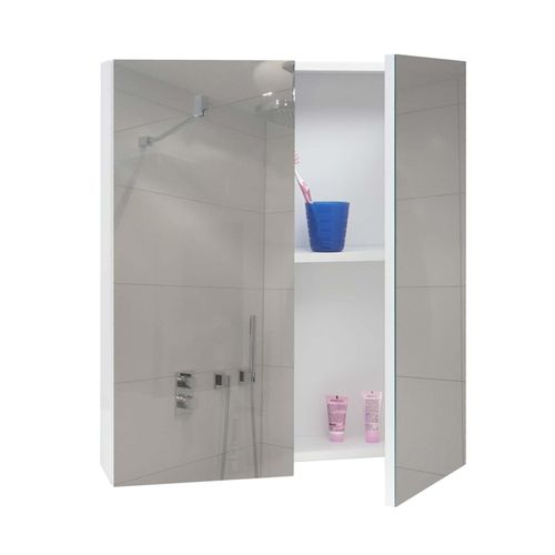 4057651324531 - Spiegelschrank MCW-B19b Badschrank Hängeschrank 2 Regalböden hochglanz MVG-zertifiziert 70x60x16cm ~ weiß 4057651324531 - Spiegelschrank MCW-B19b Badschrank Hängeschrank 2 Regalböden hochglanz MVG-zertifiziert 70x60x16cm ~ weiß