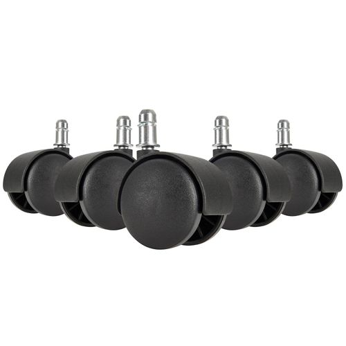 4251745764115 - Premium Bürostuhlrollen für Hartböden Langlebig & gleitfähig 5er Set 50 mm Rollendurchmesser schwarz Kunststoff geeignet für Laminat Parkett Fliesen 4251745764115 - Premium Bürostuhlrollen für Hartböden Langlebig & gleitfähig 5er Set 50 mm Rollendurchmesser schwarz Kunststoff geeignet für Laminat Parkett Fliesen