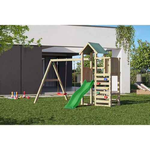5902730333081 - FUNGOO Spielturm Klettergerüst Chester mit Schaukel & Rutsche 5902730333081 - FUNGOO Spielturm Klettergerüst Chester mit Schaukel & Rutsche