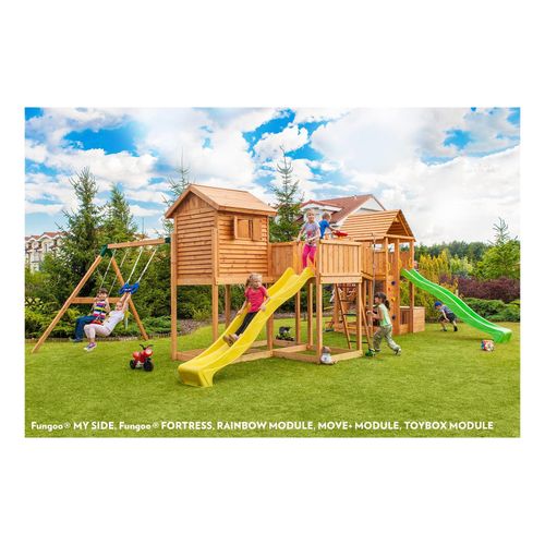 5902020527619 - - Spielturm Maxi Set Play Box My Side Fortress Toybox Rainbow Move+ teak mit 2x Rutschen 2x Spieltürmen Verbindungsbrücke Trapez Leiter 5902020527619 - - Spielturm Maxi Set Play Box My Side Fortress Toybox Rainbow Move+ teak mit 2x Rutschen 2x Spieltürmen Verbindungsbrücke Trapez Leiter