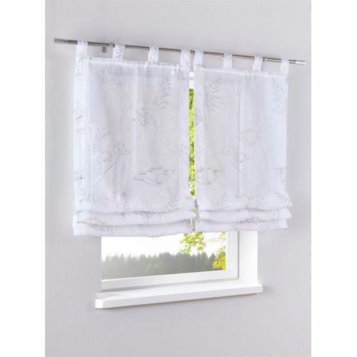 4016478081980 - Raffrollo HEINE HOME Raffrollos Gr 140 cm Schlaufen 45 cm weiß (offwhite) Raffrollos transparent