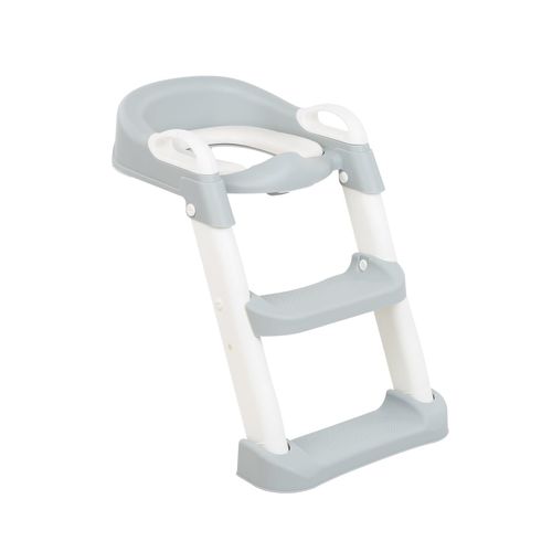 3800171208246 - Kikkaboo Toilettenaufsatz Lea Leiter Toilettensitz Griffe Stufen verstellbar hellgrau