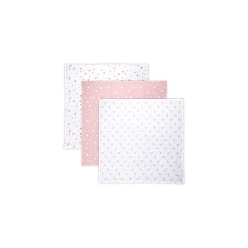 3800166104058 - Wickeldecke Babydecke Trio Größe 80 x 80 cm 3er Set 100% Baumwolle rosa weiß