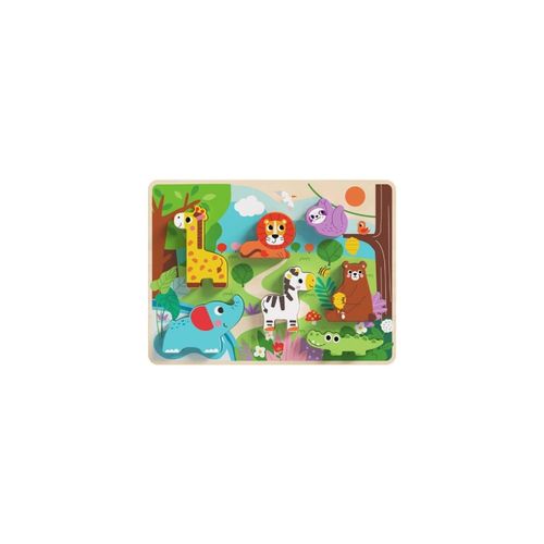 6972633372875 - Tooky Toy 3D Kinder Holz-Puzzle Tiere 8-teiliges Steckpuzzle ab 12 Monaten braun 6972633372875 - Tooky Toy 3D Kinder Holz-Puzzle Tiere 8-teiliges Steckpuzzle ab 12 Monaten braun