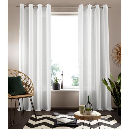 6920192978595 - Gardine MY HOME Nora Gr 1 weiß B140cm H145cm Polyester Gardinen Blickdicht Leinenlook Polyester Topseller