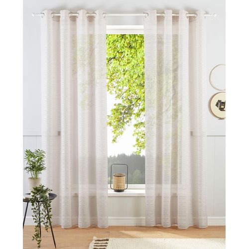 6930325758420 - Gardine BRUNO BANANI Linus Gr 2 beige (sand) B130cm H175cm Polyester Gardinen 1 Schal eingewebte Querstreifen Topseller