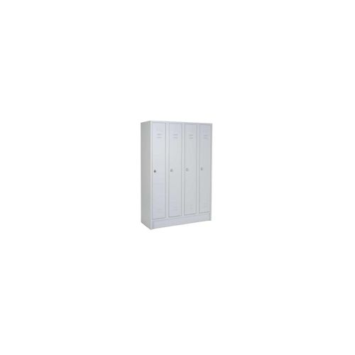 4251915400218 - CEHA Reihen- und Garderobenschrank mit 120 cm Breite und 4 Abteil in RAL7035