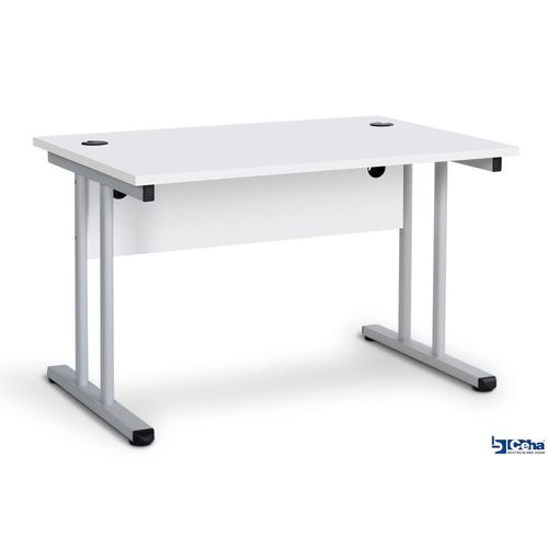 4251915409693 - CEHA Büroschreibtisch mit T-Fuß und Knieraumblende 120 x 80 cm weiß