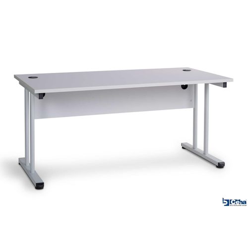 4251915404735 - CEHA Büroschreibtisch mit T-Fuß und Knieraumblende 160 x 80 cm grau