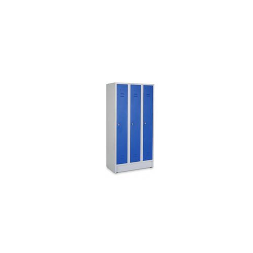 4251915409228 - CEHA Reihen- und Garderobenschrank mit 120 cm Breite und 3 Abteil mit Türen in RAL5010 4251915409228 - CEHA Reihen- und Garderobenschrank mit 120 cm Breite und 3 Abteil mit Türen in RAL5010